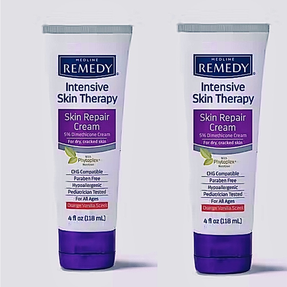 * 2 Tubes * Medline Remedy Intensive Skin Therapy Cream, 4 Fl oz.
